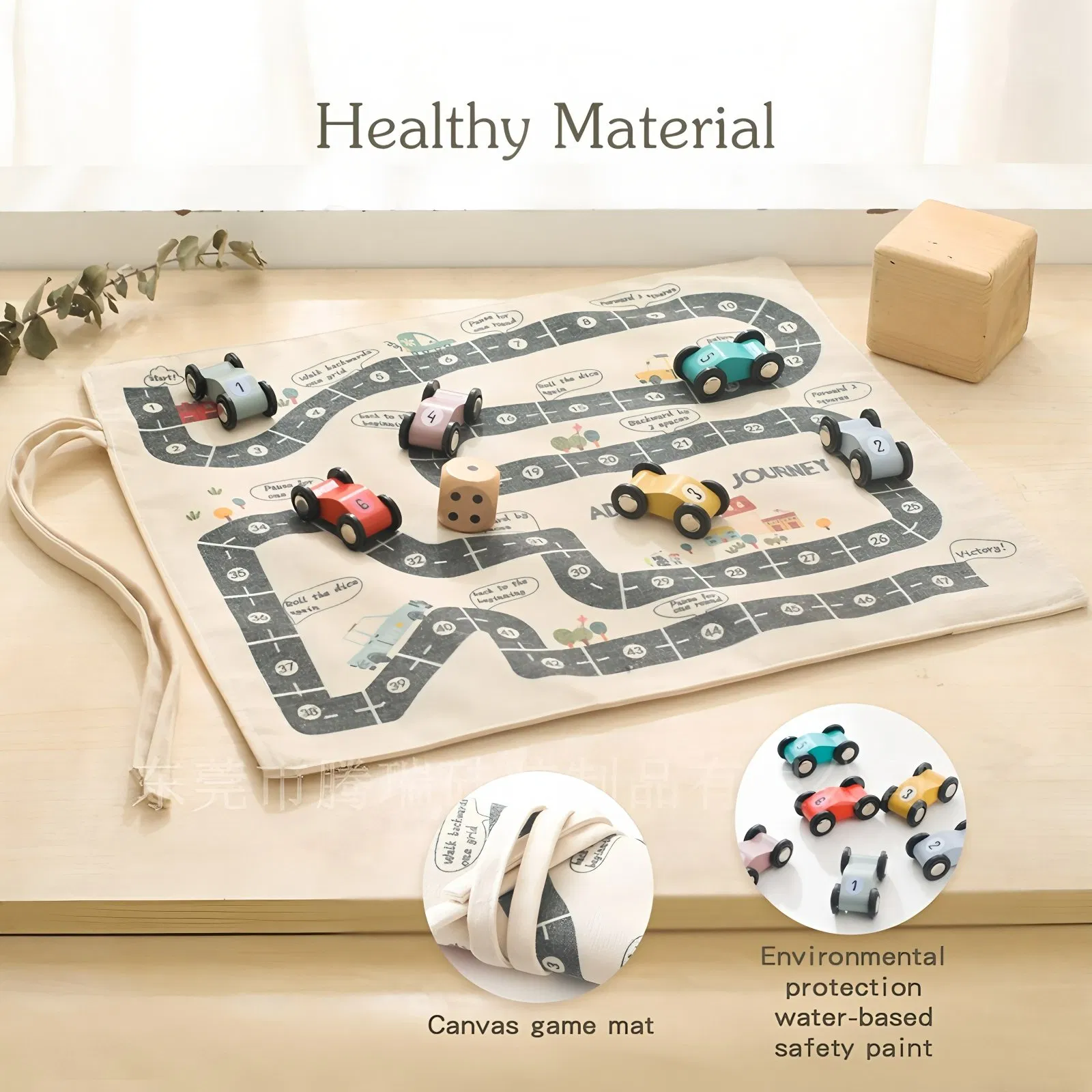 Baby Montessori Wooden Push Children Track Wooden Car Toy