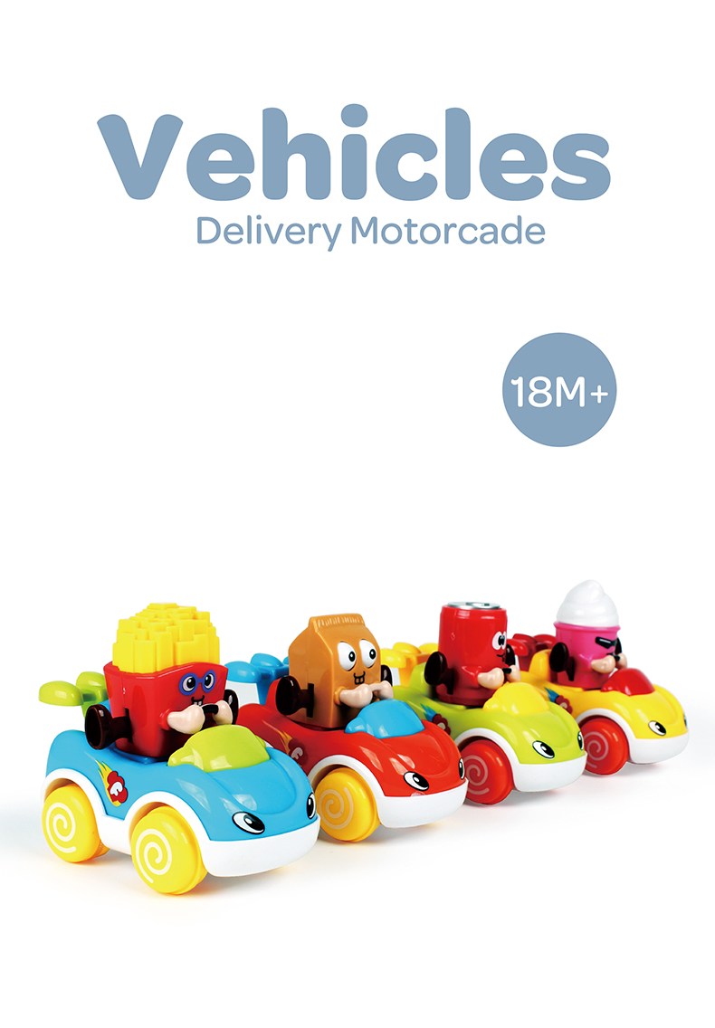Vibrant Cartoon Push Toy Cars for Fun Toddler Adventures