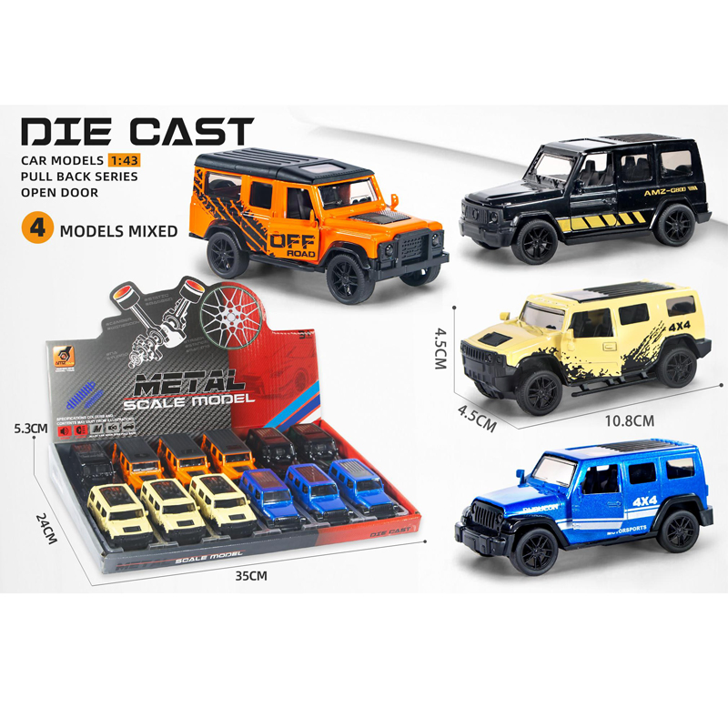 1: 43 Scale Model Kids' Alloy Mini Race Car Metal Pull Back Promotion Diecast Toy