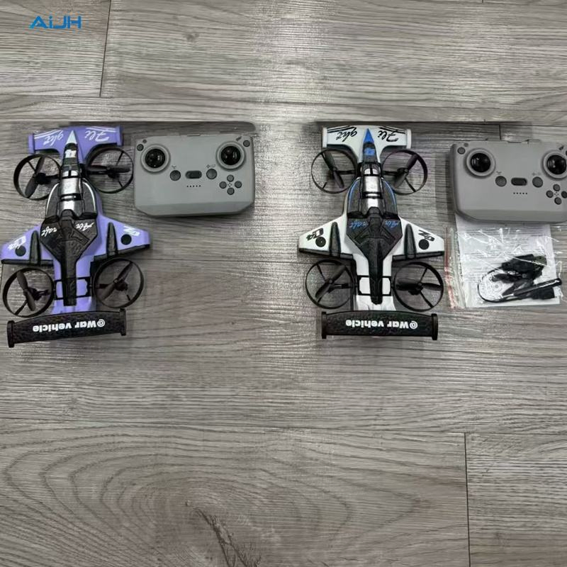 AiJH 2 in 1 Rc Toys 2.4G Remote Control Drone Toy Beginner Drone Vehicle 4CH Rc Flying Drift Car Toy for Kids