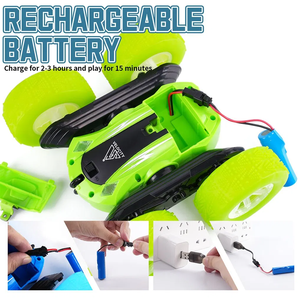 2.4G Remote Control Car Double-Sided Drift Rollover Spinning 360 Degree Standing Stunt Rotation RC Stunt Car with Light Kids Toy 2025 Hot Sale