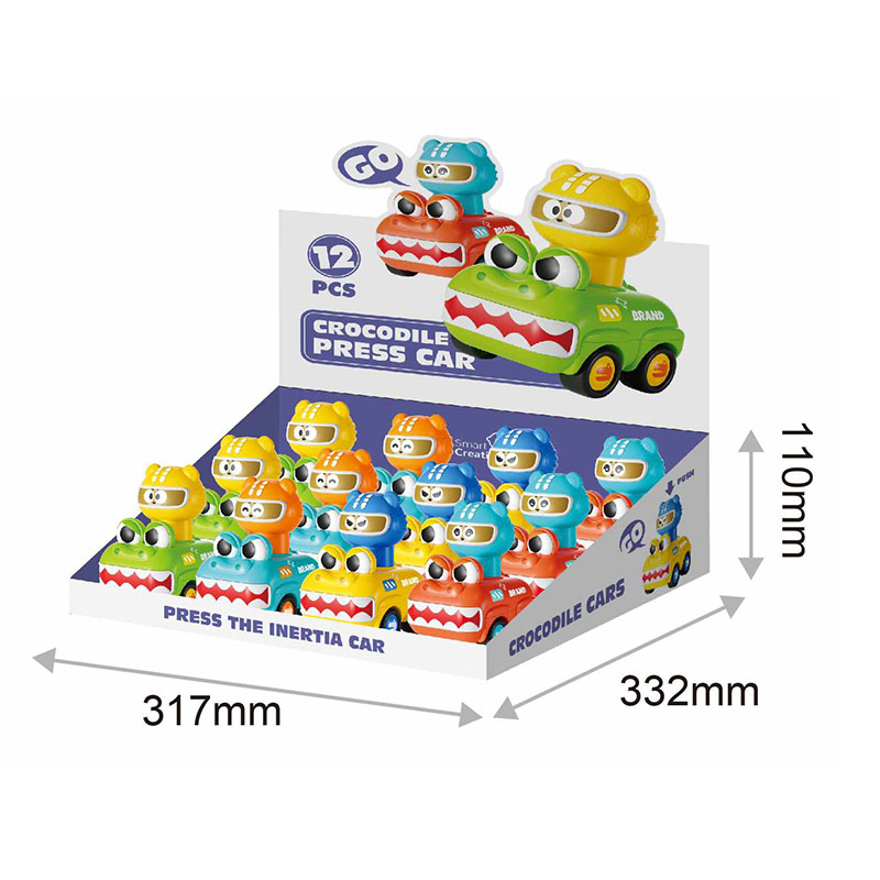 Xinbo Baby Press and Go Dinosaur Car Toy Animal Race Cars Push Go Friction Dino Vehicle Play Toy for Toddlers