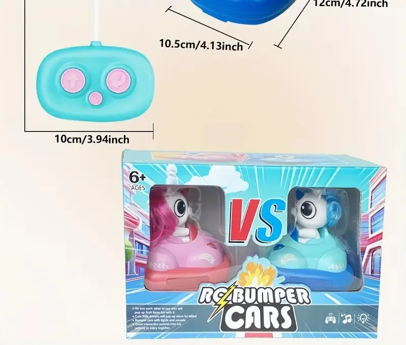 Remote Control Ejecting Bumper RC Car Toys for Toddlers with LED