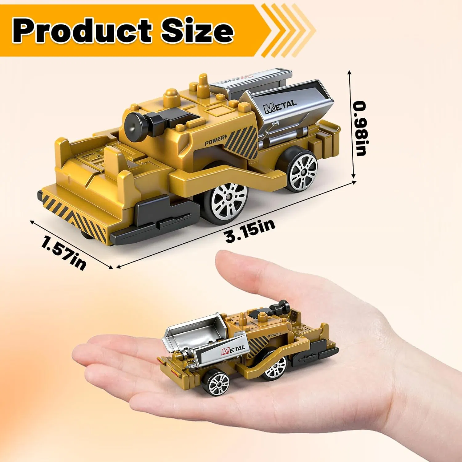 12 Pack Diecast Construction Toys Mini Alloy Construction Truck Vehicle Model Toys for 3-8 Years Old Boys Kids Excavator Car for Birthday Cake Decoration