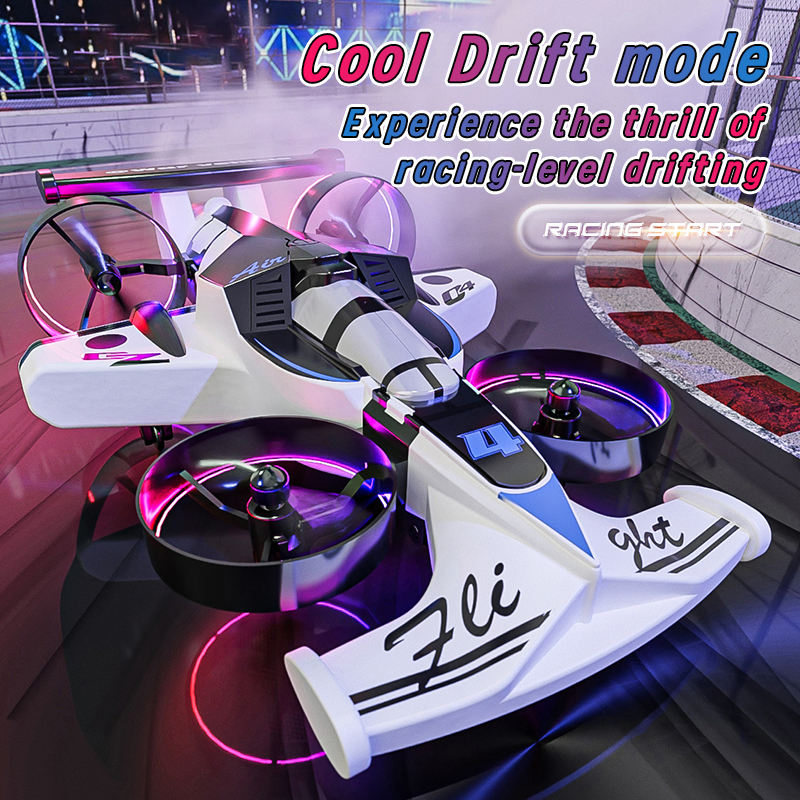 AiJH 2 in 1 Rc Toys 2.4G Remote Control Drone Toy Beginner Drone Vehicle 4CH Rc Flying Drift Car Toy for Kids