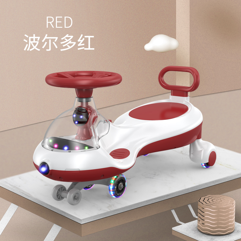 High Quality Baby Swing Cars PU Wheel Retro Children's Scooter 1-4years Old Baby Twist Car Kids Swing Car with Music and Light