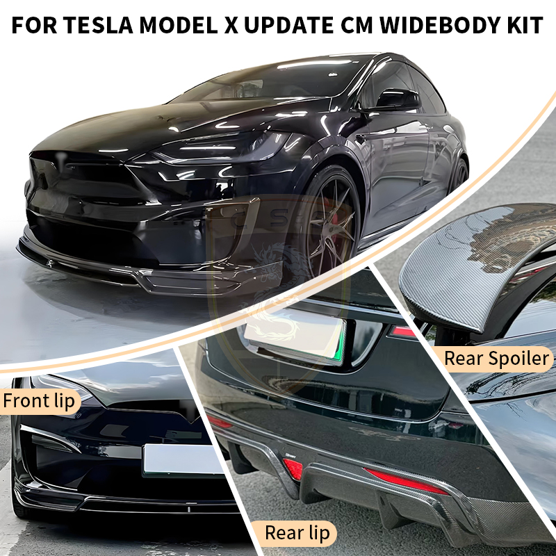 New Arrival Carbon Fiber Upgrade to Cm Style Car Wide Body Kit for Tesla Model X 2021 - 2024 Front Rear Lip Side Skirt Wing