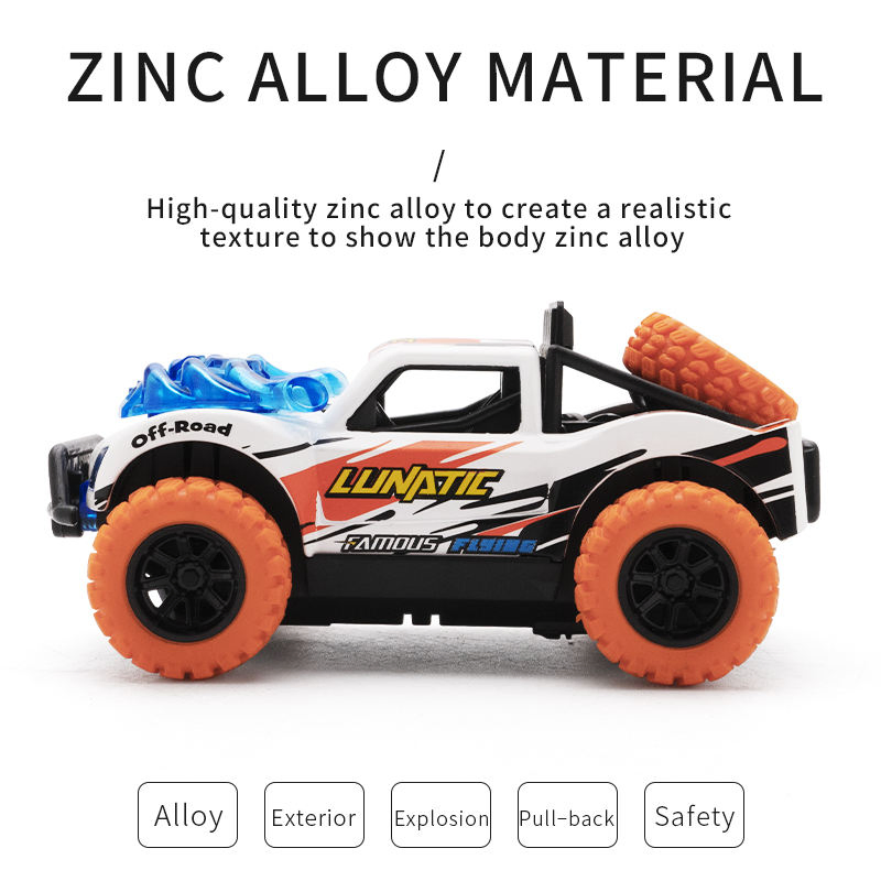 Diecast Toy Vehicles 1: 32 Scale Crash Pull Back Die Cast Toy Car with Light and Music for Kids Gift Children Toy Plastic Toy