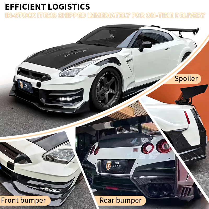 Latest New Model Half Carbon Fiber Upgrade to Topsecret Style Car Body Kit for Nissan Gtr R35 Front Rear Bumper Side Skirt Hood