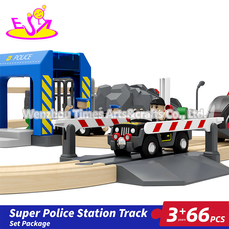 Wholesale 66PCS Children Wooden Toy Train Track Set with Electric Cars W04c245