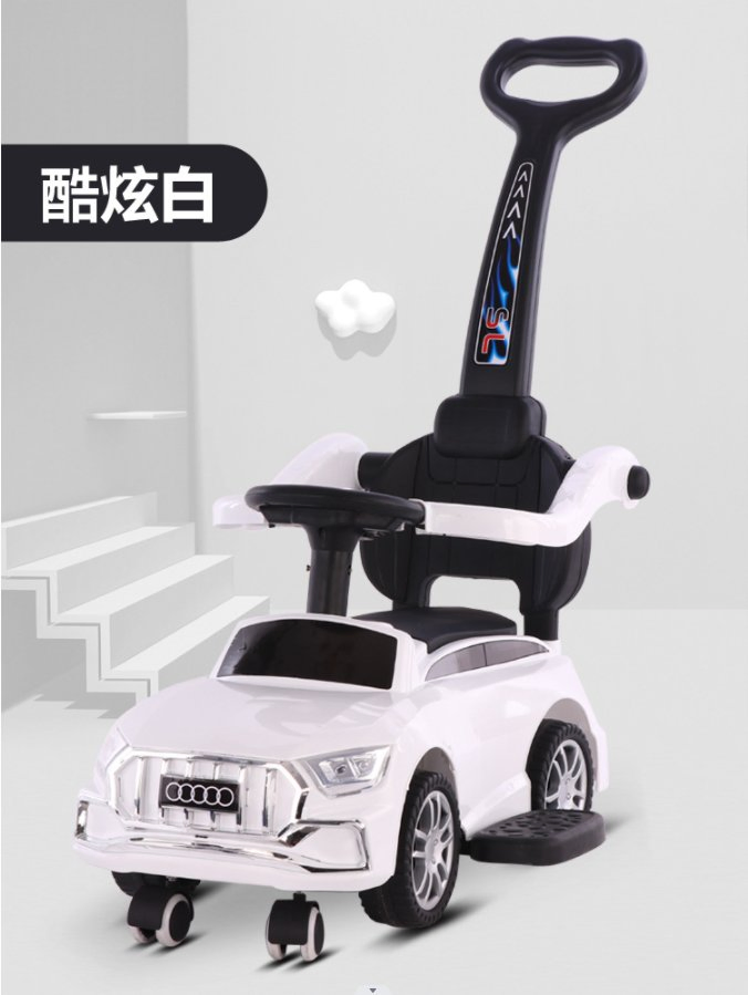 Kids Ride on Car Push Trolley Car Foot to Floor Toddler Toy Car with Handle Kids Swing Car