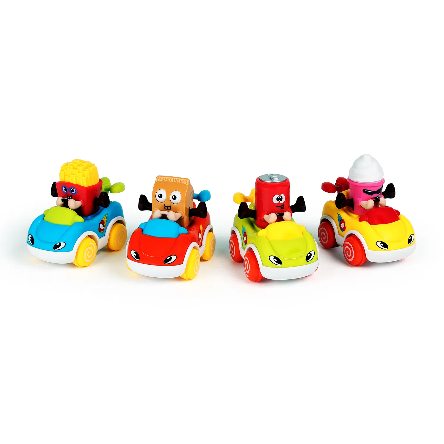 Vibrant Cartoon Push Toy Cars for Fun Toddler Adventures