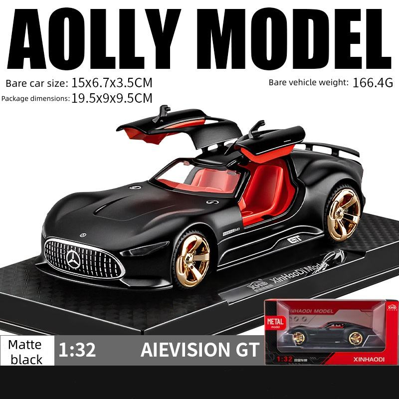 1:32 Mercedes-Benz Amg Vision Gt Diecast Model Car, Alloy Pull-Back Toy with Light &amp; Sound, Openable Doors &amp; Trunk, Collectible Supercar Replica for Kids &amp; Adul