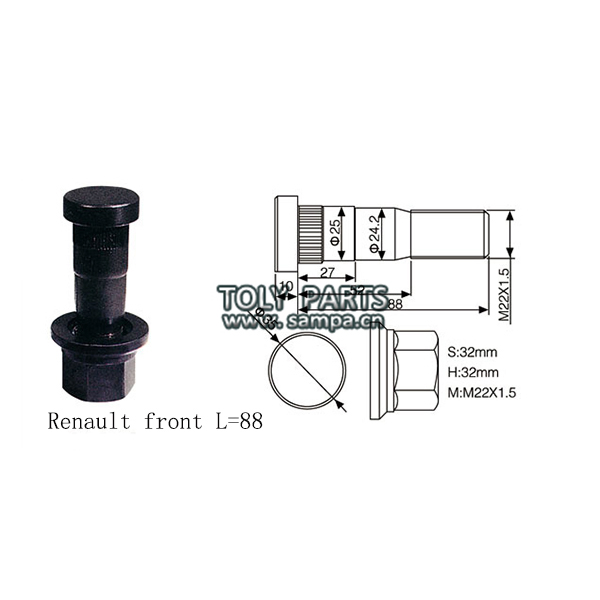 High Quality Auto Parts Wheel Hub Bolts Set for Trailer Track Parts