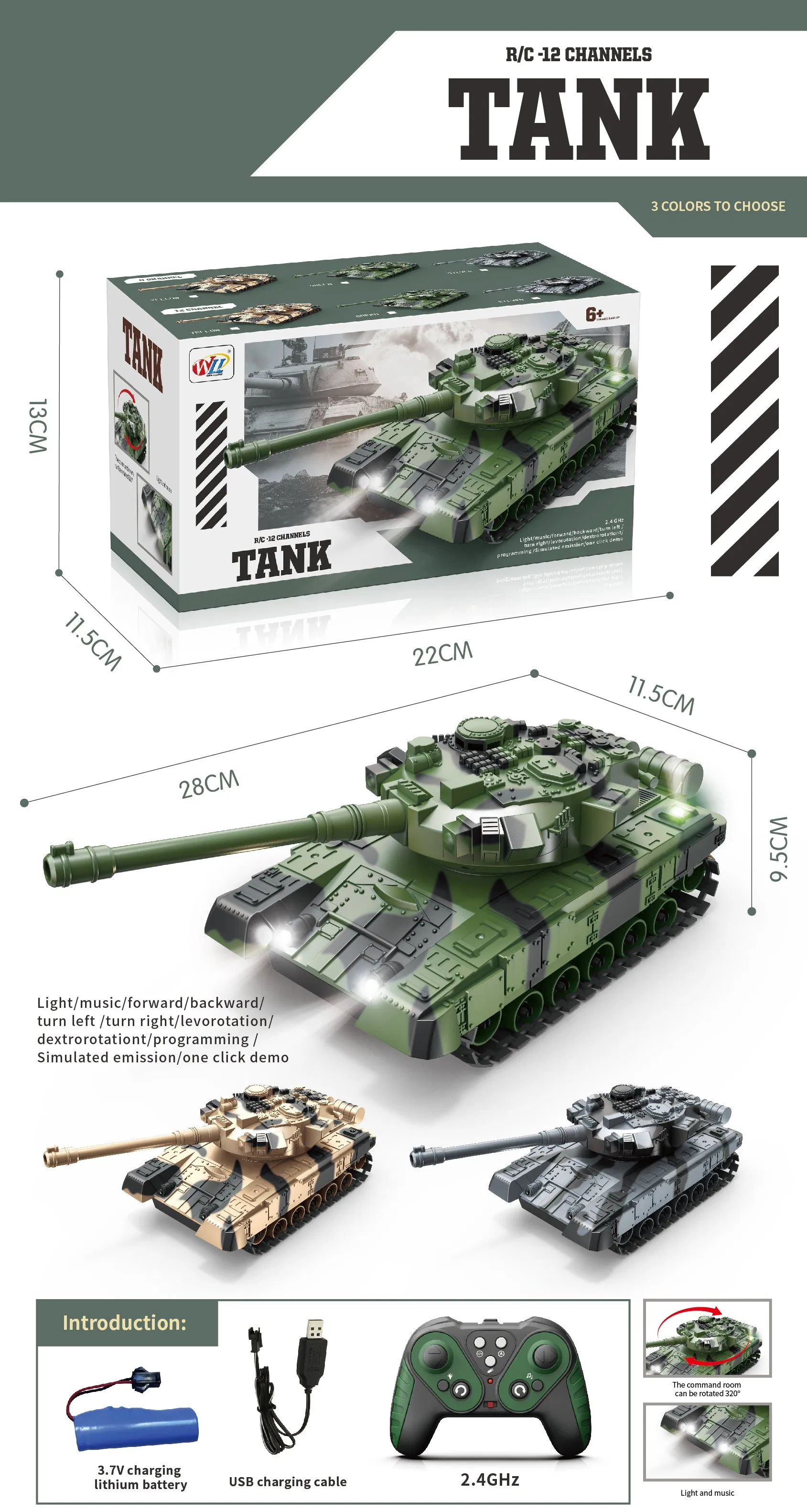 RC Tank Car Toy