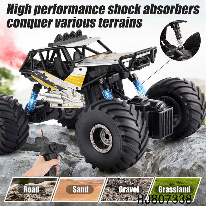 1: 14 Scale Racing Rock Alloy Electric Climbing Vehicle Toy 4WD 27MHz Big Wheel Remote Control RC off-Road Car