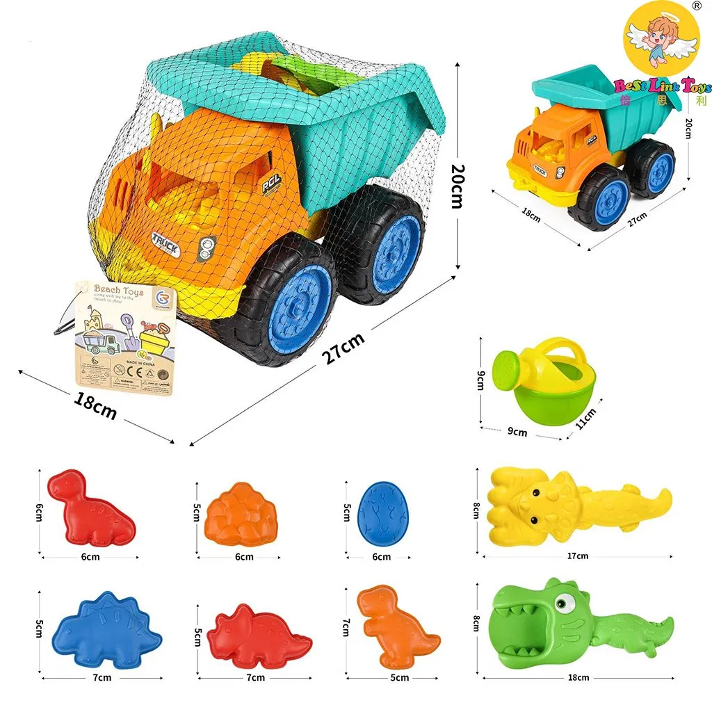 Hot Selling Kids Summer Set Funny Beach Sand Excavator Construction Vehicle Car Beach Toy with More Designs