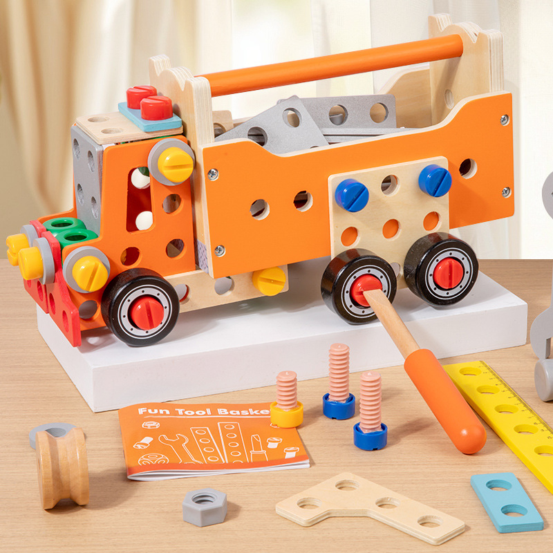 Children's Wooden Disassembly Nut Car Hands-on Educational Toys