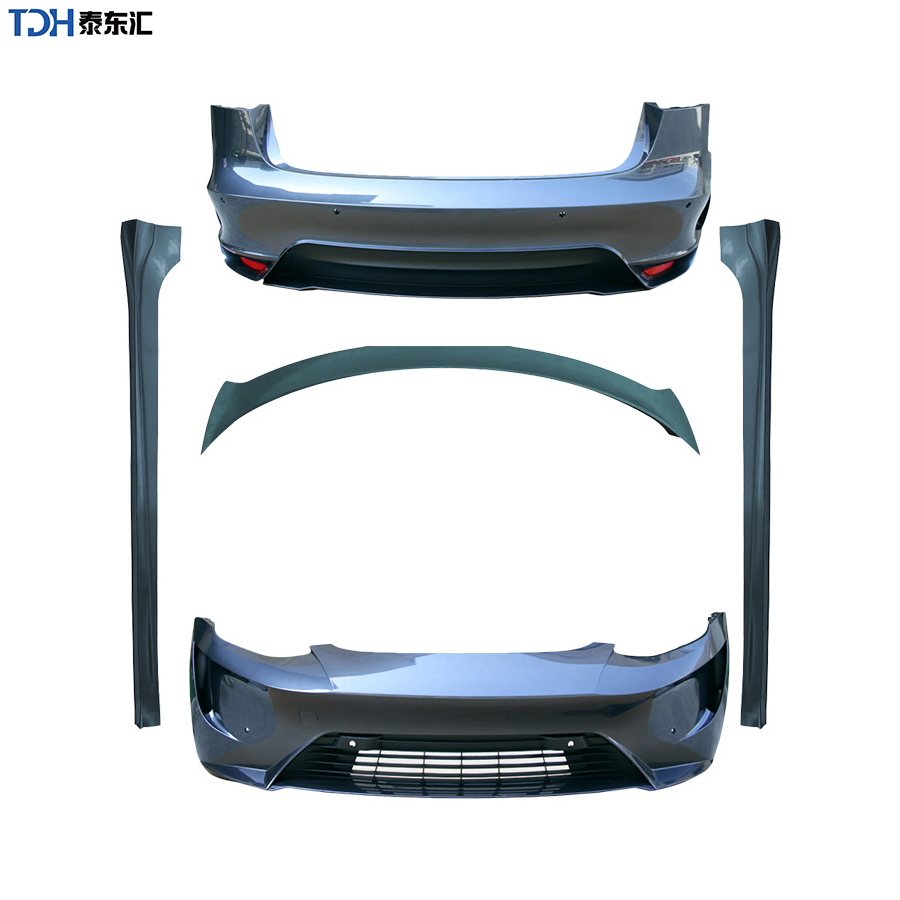 Car Front Bumper Rear Bumper Assembly Side Skirts Dark Shark Star Style Body Kits for Tesla Model 3 2019-2022