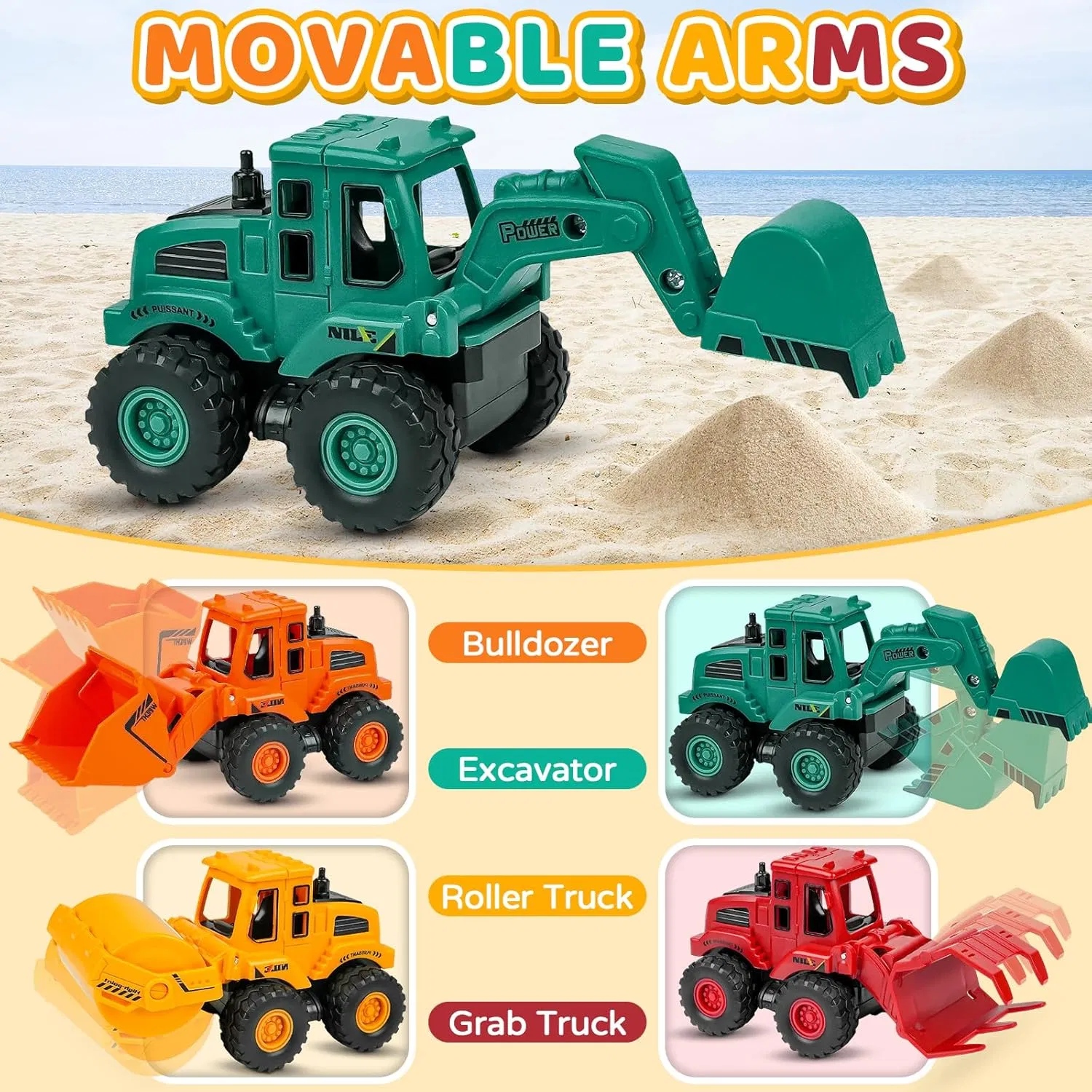 Toys Truck Friction Powered Construction Vehicles Sand Toys