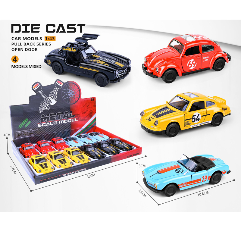 1: 43 Scale Model Kids' Alloy Mini Race Car Metal Pull Back Promotion Diecast Toy