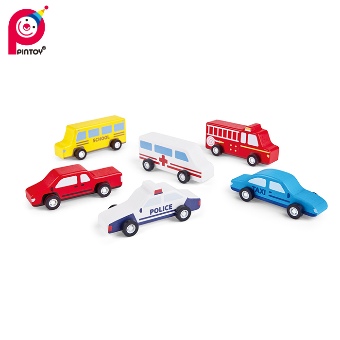 Pintoy Wooden Vehicle Toy Car Set