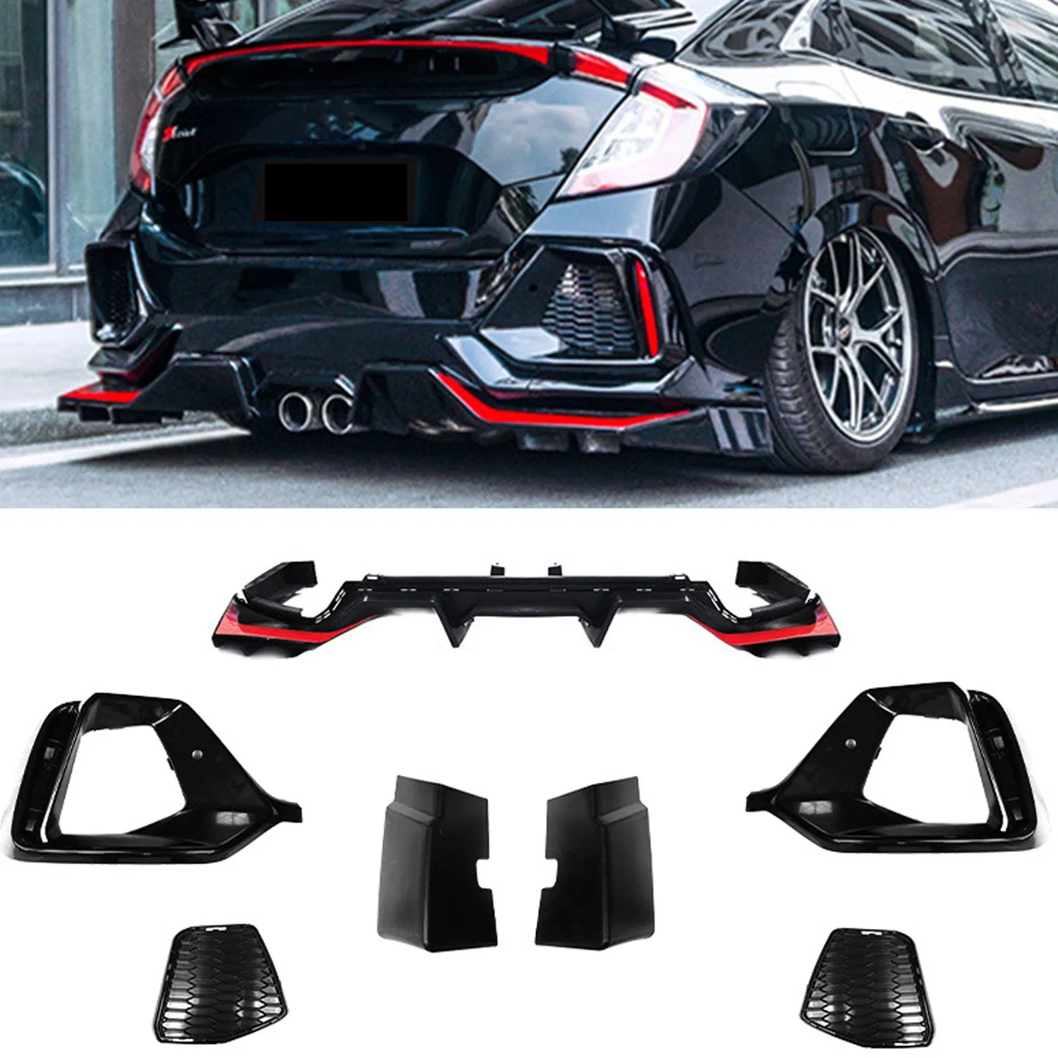 2016 2017 2018 2019 Auto Car Front Bumper Body Kit for Honda Civic 10th Generation Limousine Model