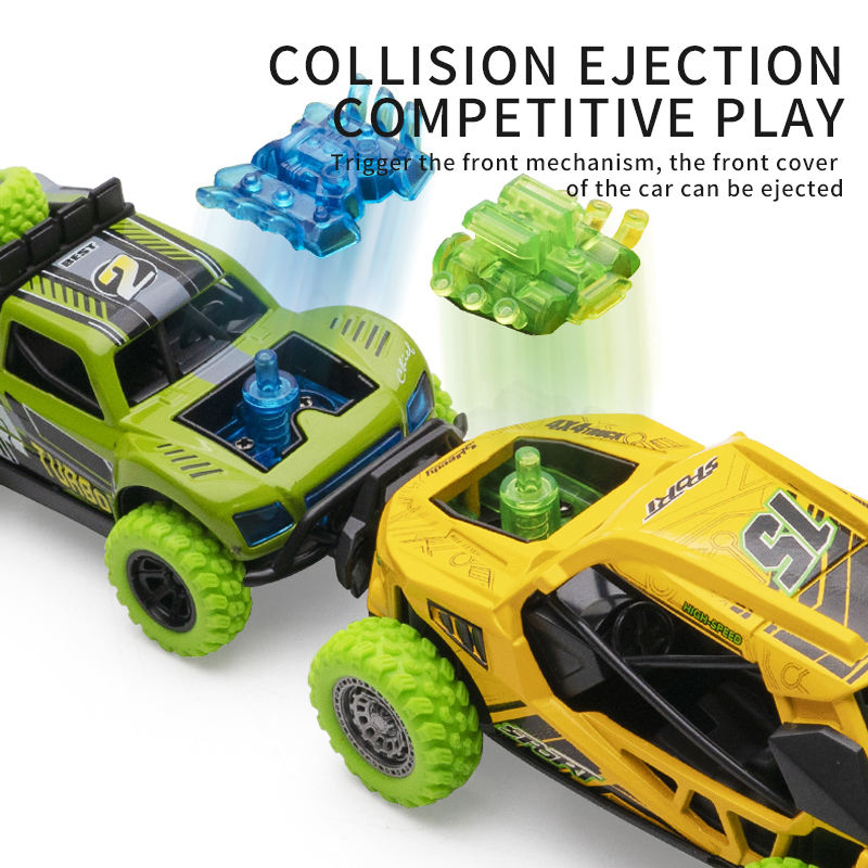 Diecast Toy Vehicles 1: 32 Scale Crash Pull Back Die Cast Toy Car with Light and Music for Kids Gift Children Toy Plastic Toy