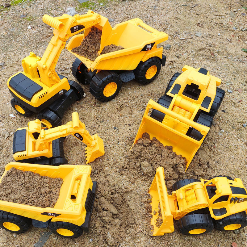 Large Construction Vehicle Simulation Excavator Toy for Kids, Inertial Sliding Beach Toy Car