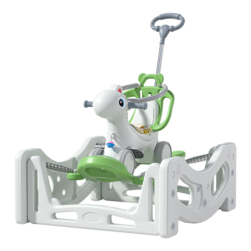 Multi-Functional Baby Rocking Horse Swing Trampoline Push Car for Toddlers