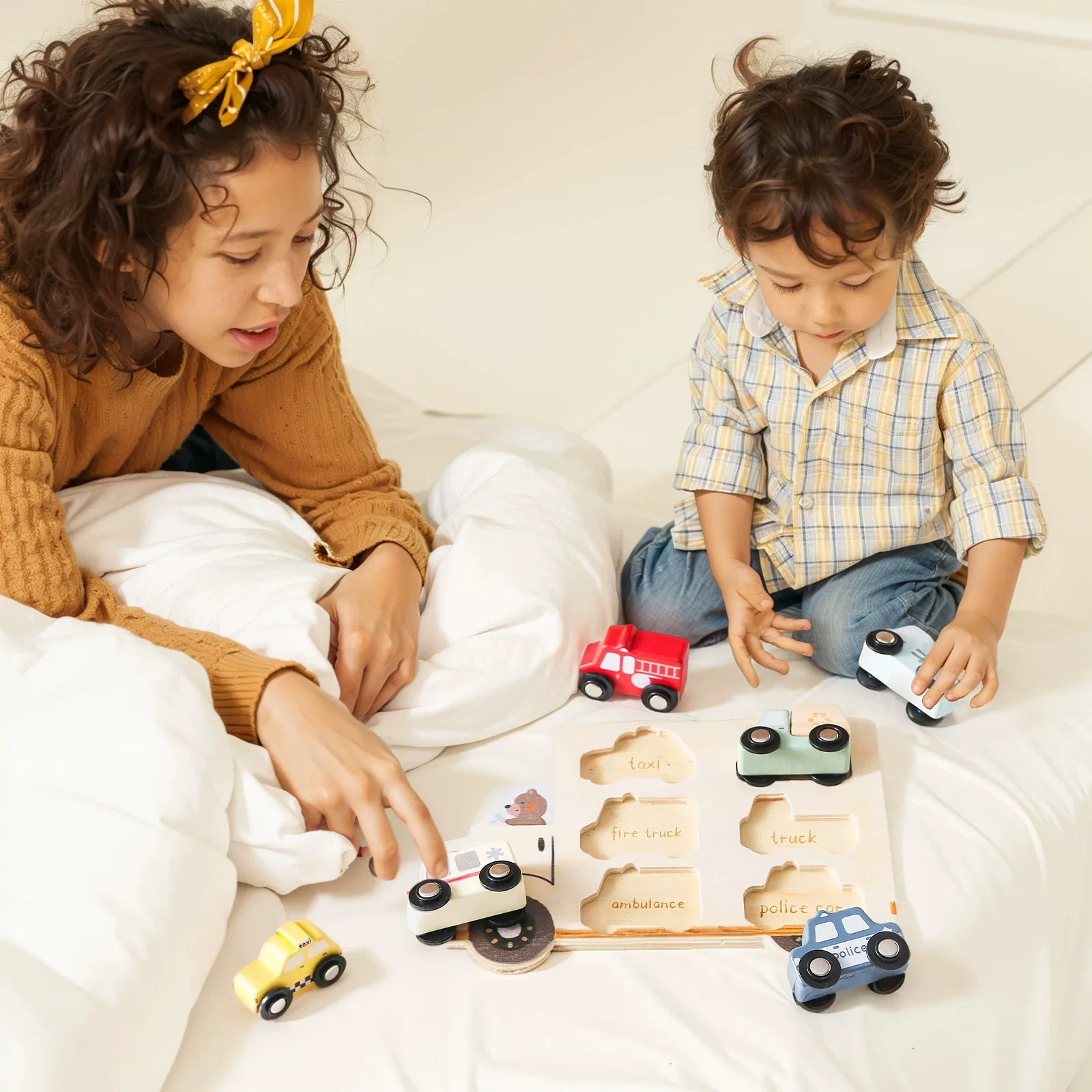 Montessori Toddler Wooden Car Toy Puzzle Game Kids Educational Toys