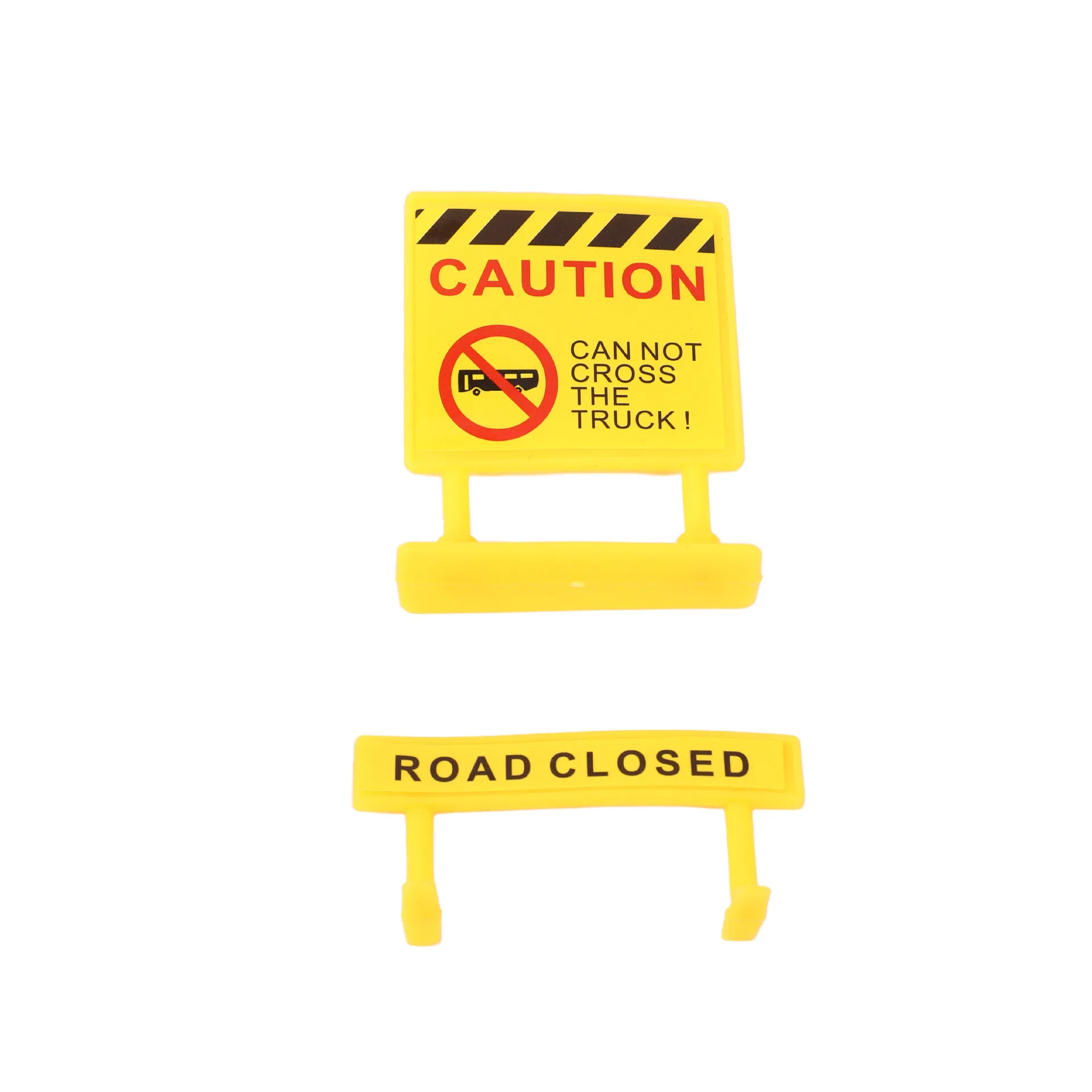 Realistic Toy Traffic Signs and Construction Vehicle Set
