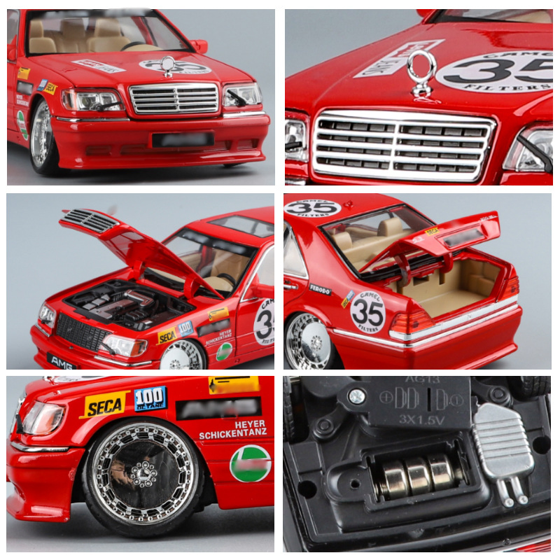 1: 24 Benz W140 300sel Sound Light Pull Back Alloy Car Toy