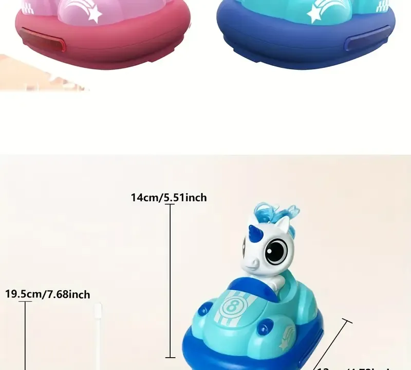 Remote Control Ejecting Bumper RC Car Toys for Toddlers with LED