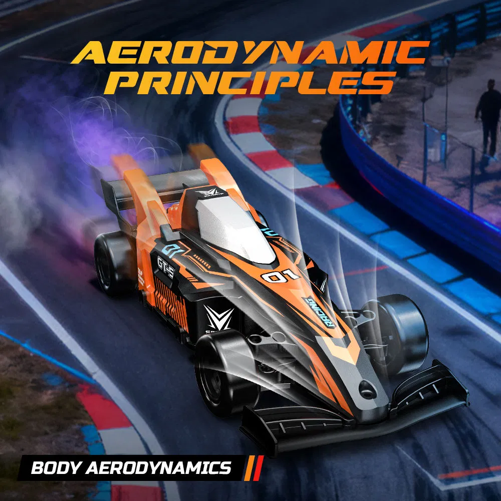 2.4G High Speed F1 Formula RC Racing Car, Spray Smoke Drift Remote Control Toy Car with LED Light for Kids Gift