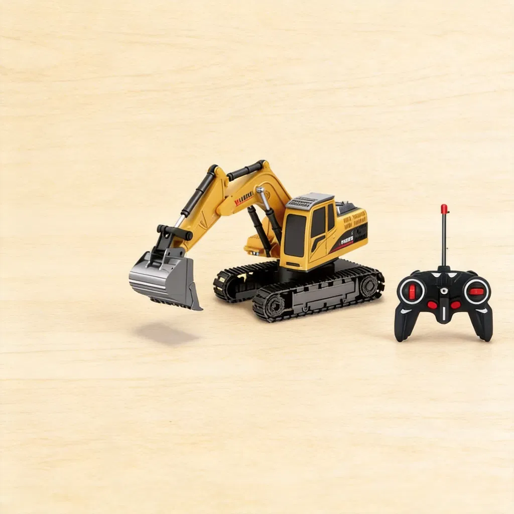 Children Alloy Remote-Controlled Excavator Construction Vehicle Toy
