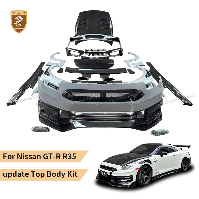 Latest New Model Half Carbon Fiber Upgrade to Topsecret Style Car Body Kit for Nissan Gtr R35 Front Rear Bumper Side Skirt Hood