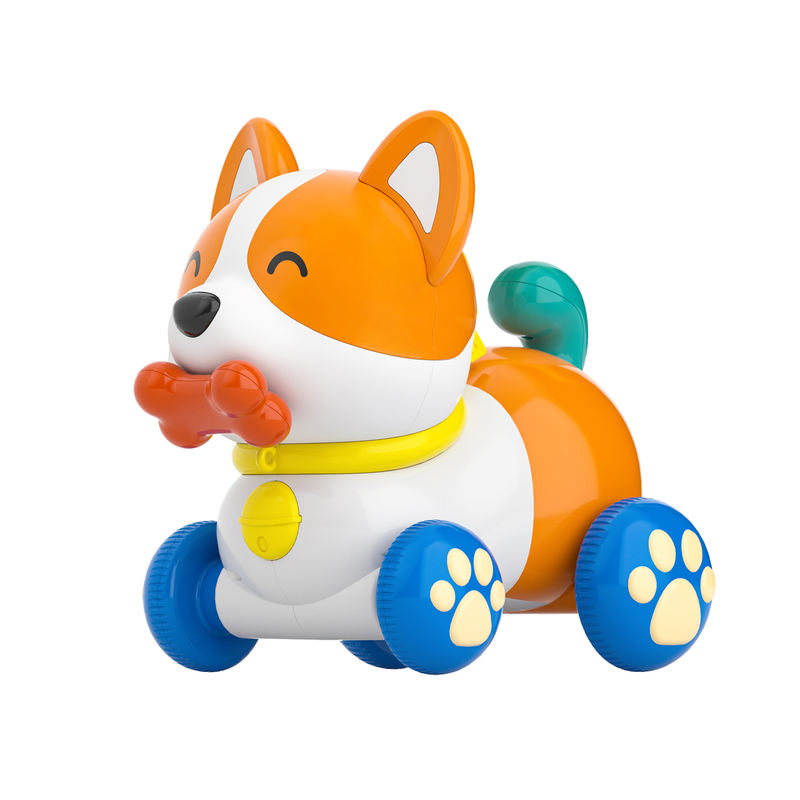 Juguete Wholesale Toddler Toys 1-3 Years Early Education Musical Dog Walkers and Pull-Toys Feature-Rich Plastic Push-Pull Car Set