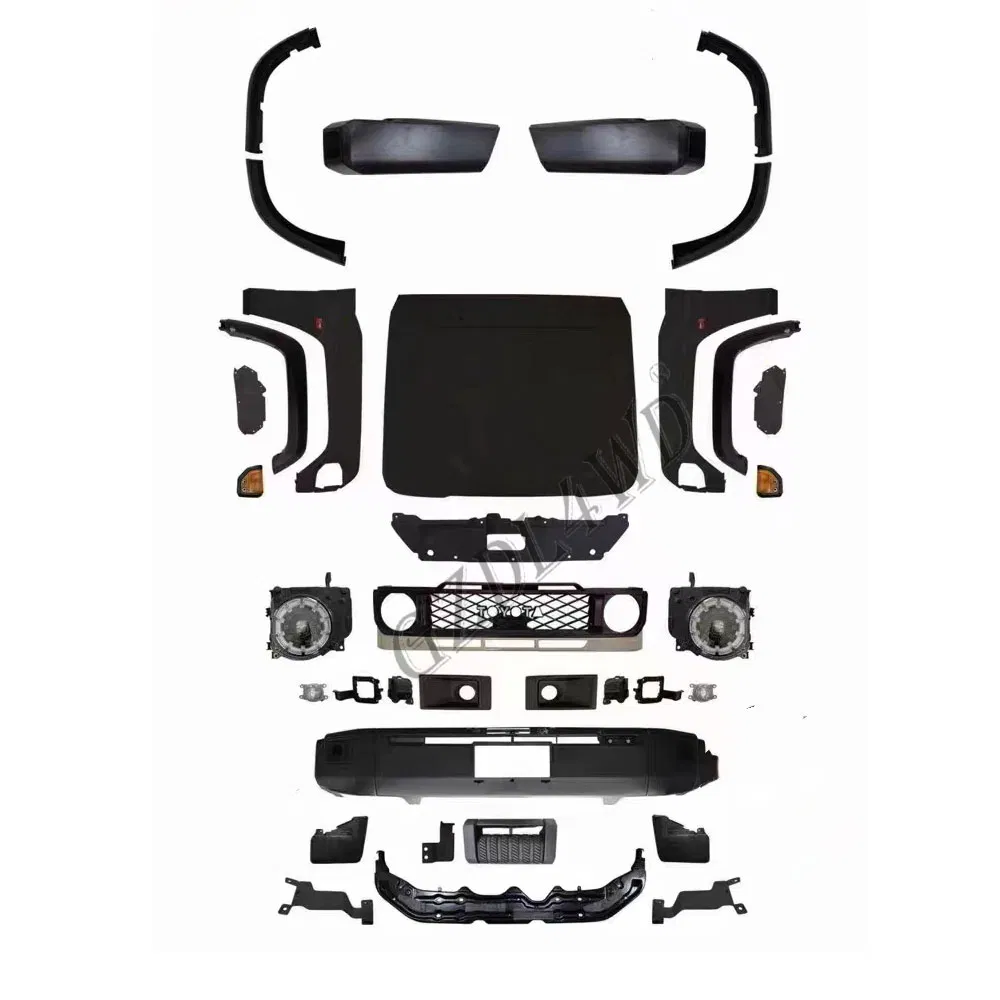 Gzdl4wd Car Front Bumper Body Kits for Land Cruiser LC75 LC76 LC79 1984-2023 Upgrade to New Model 2024 Auto Conversion Body Kits