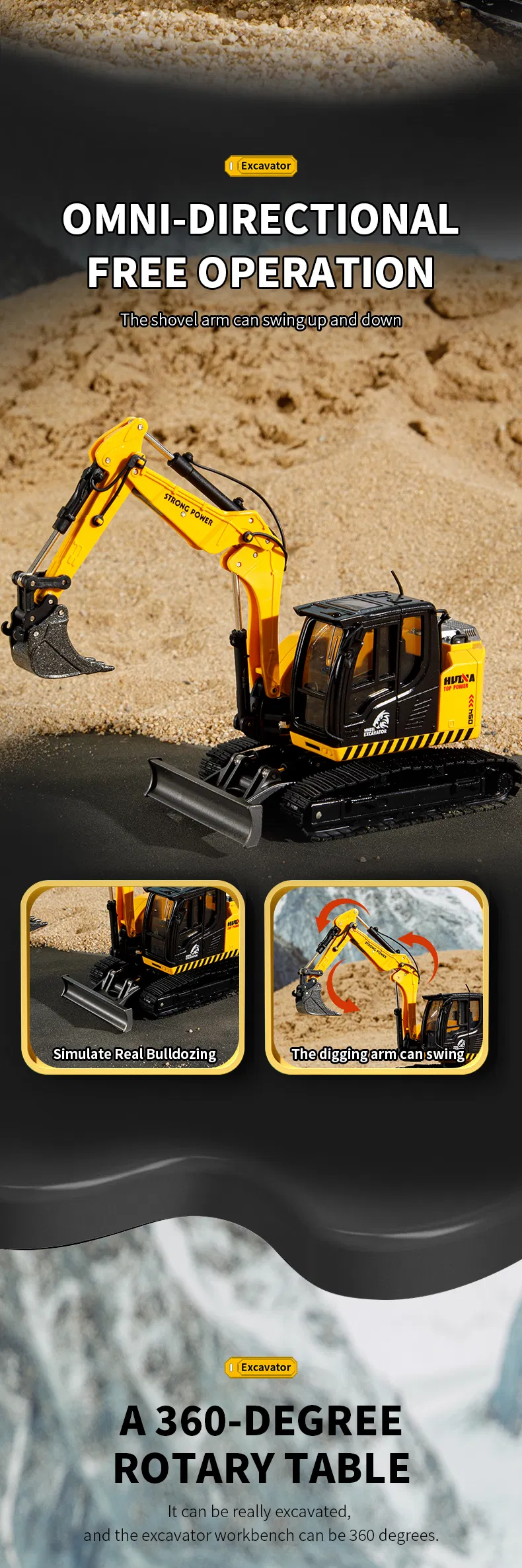 Huina 1726 Excavator 3