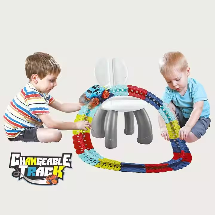 Xinbo 138PCS Flexible Assembly Track Cars Kids DIY Slot Railway Racing Car Toys