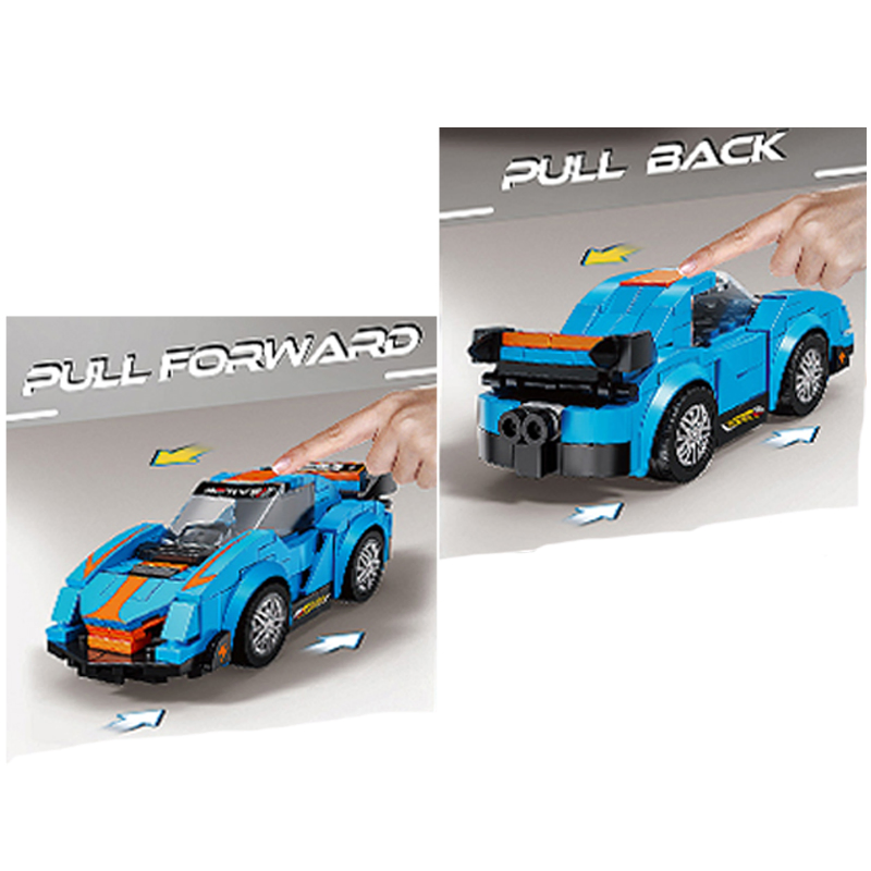 QS Toys Educational Simulation Amazon Hot Selling Building Block for Boy Gift 2 in 1 City Transformation Pull Back Car 207 PCS Promotion Gift Set Toys