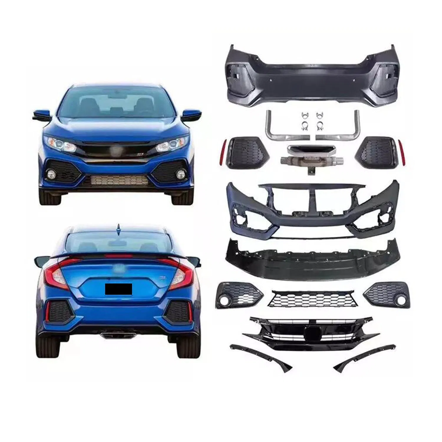 2016 2017 2018 2019 Auto Car Front Bumper Body Kit for Honda Civic 10th Generation Limousine Model