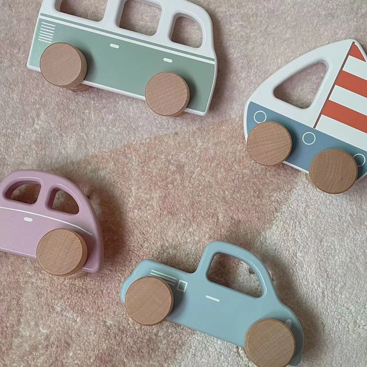 Wooden Car Camper Boat Truck Beetle Toy Car Model Photo Decoration