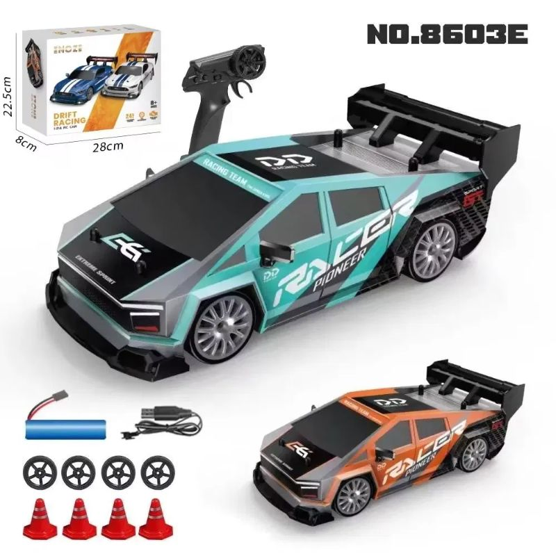 1/24 Scale 4WD Model, 20 Km/H Speed Remote Control Car. RC Car with LED Lights, 2.4GHz Frequency Band. Wholesale Toys. Remote Control Car Toy Gift.