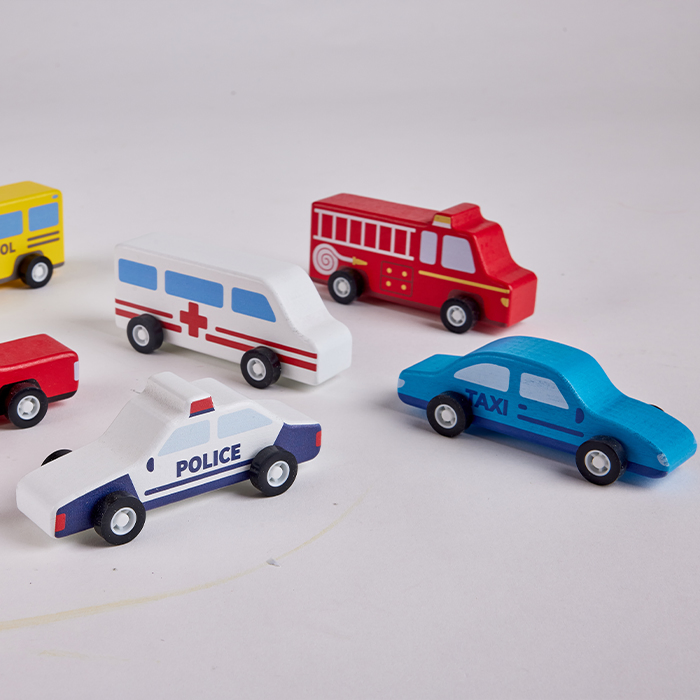 Pintoy Wooden Vehicle Toy Car Set