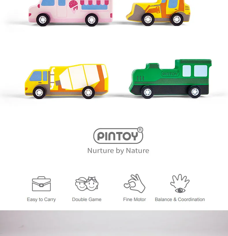 Wooden Vehicle Toy Car Set View