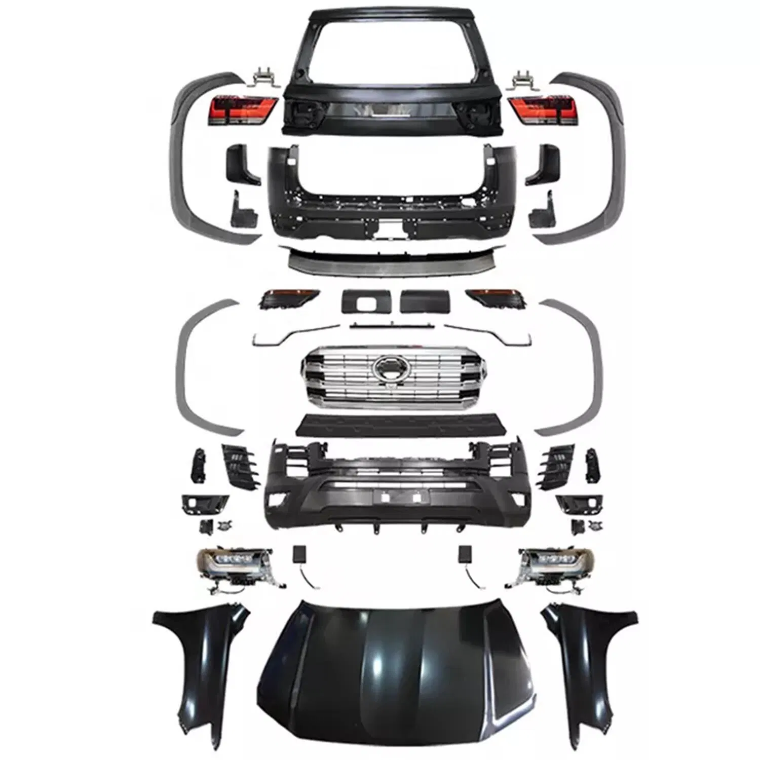 High Quality 2022 New Design Upgrade LC300 Car Accessories Body Kit for 2016-2020 Toyota Land Cruiser LC200 Facelift 300 Model