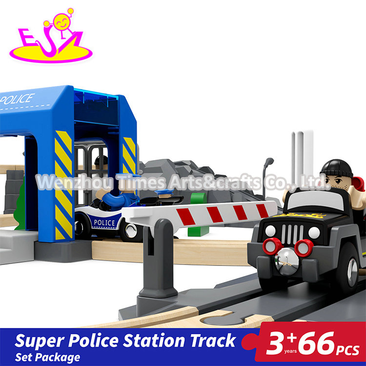 Wholesale 66PCS Children Wooden Toy Train Track Set with Electric Cars W04c245