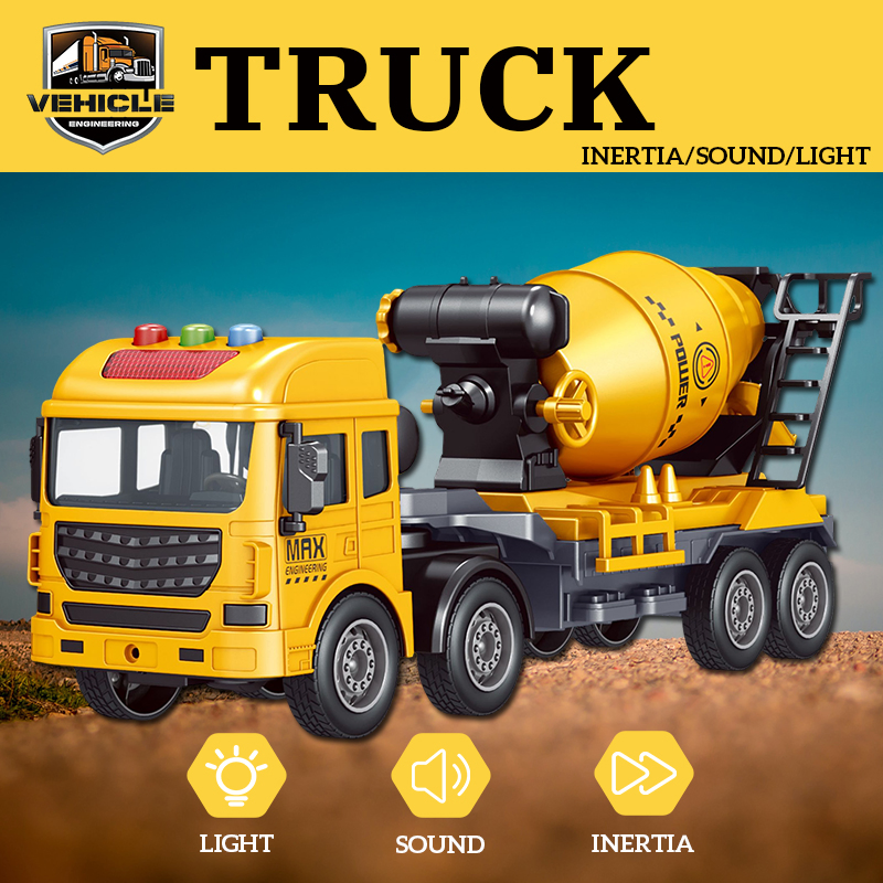 Realistic Cement Mixer Truck Model Children Inertia City Construction Engineering Vehicle Kids Concrete Mixer Truck Toy for Boys